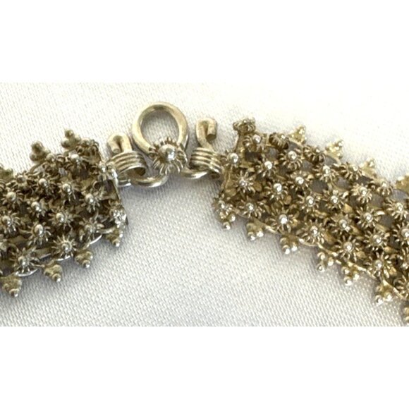 Vintage Etruscan Revival Cannetille Filigree Gold Tone Choker Necklace - Picture 5 of 7